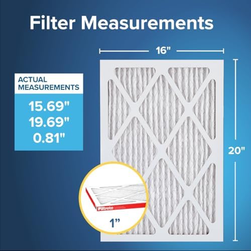 Filtrete 16x20x1 AC Furnace Air Filter, MERV 11, MPR 1000, Micro Allergen Defense, 3-Month Pleated 1-Inch Electrostatic Air Cleaning Filter, 2 Pack (Actual Size 15.719 x 19.719 x 0.84 in) - Replacement Furnace Filters - - Image 2
