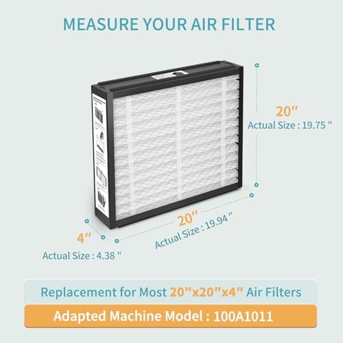2-Pack 20x20x4 Replacement Air Filter for Honeywell FC100A1011, Lennox X0585 MERV 13 Allergy & Dust Defense, Pleated HVAC AC Furnace Filters(Actual Size 19.94 x 19.75 x 4.38 Inches) - - Image 3