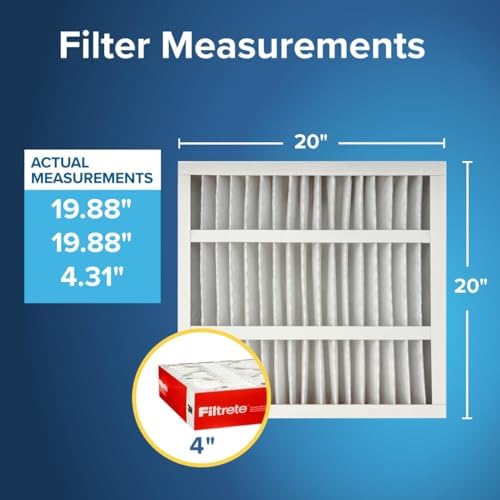 Filtrete 20x20x4 AC Furnace Air Filter, MPR 1000, MERV 11, Fits Honeywell, Allergen Defense, Electrostatic Air Cleaning Filter, 2-Pack (actual size 19.88 x 19.88 x 4.31) - - Image 2