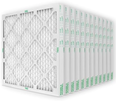 Mann+Hummel 20x20x2 MERV 8 Pleated HVAC AC Furnace Air Filters. Case of 12. (Exact Size: 19.5 x 19.5 x 1.75 Inches) : Home & Kitchen