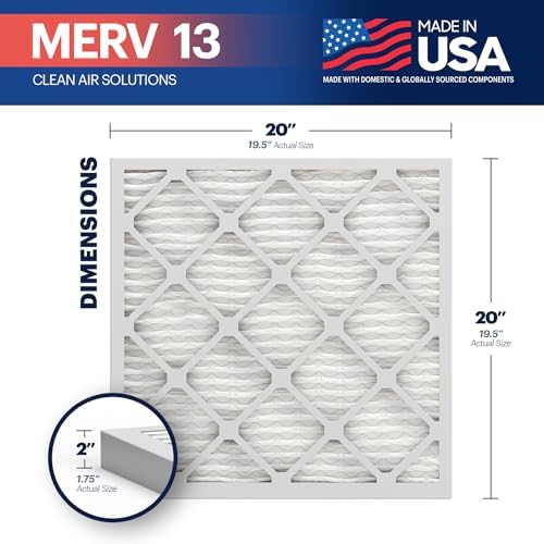 BNX TruFilter 20x20x2 Air Filter MERV 13 (4-Pack) - MADE IN USA - Electrostatic Pleated Air Conditioner HVAC AC Furnace Filters for Allergies, Pollen, Mold, Bacteria, Smoke, Allergen, MPR 1900 FPR 10 - - Image 2