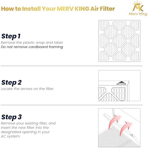 MervKing 20x20x2 Air Filter Actual Size 19.7" x 19.7" x 1.75" MERV 8 MPR 600-700 | MADE IN USA | 4-Pack | Pleated HVAC AC Furnace Replacement - - Image 4