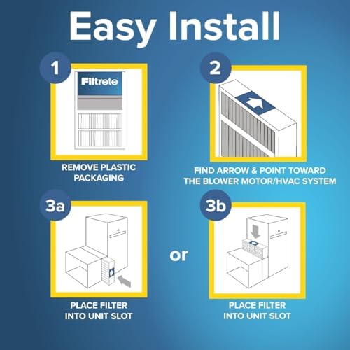 Filtrete 20x20x2 AC Furnace Air Filter, MERV 11, MPR 1000, Allergen Defense, 3-Month Pleated 2-Inch Electrostatic Air Cleaning Filter, 4 Pack (Actual Size 19.5 x 19.5 x 1.75 in) - - Image 3