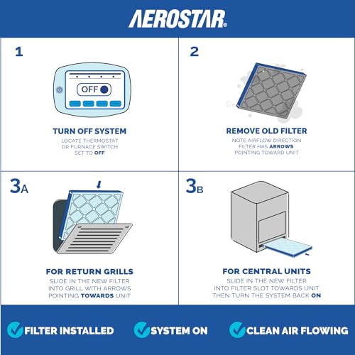 Aerostar 18x20x1 MERV 8 Air Filter, 6 Count, ACTUAL SIZE (17.50 x 19.50 x 0.75), HVAC, Air Conditioning & Furnace Filter Captures Dust, Lint & Pollen (MPR 600 / FPR 5), Made in USA : Industrial & Scientific - Image 2