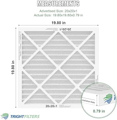 TRIGHTFILTERS 20x20x1 Air Filter 2 Pack, Durable MERV 8 Pleated Home HVAC AC Furnace Filters, Lightweight Compact Air Conditioner Filter Replacement - - Image 2