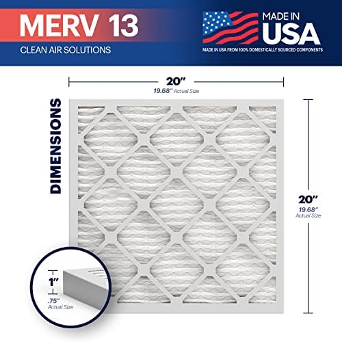 BNX TruFilter 20x20x1 MERV 13 (4-Pack) AC Furnace Air Filter - MADE IN USA - Electrostatic Pleated Air Conditioner HVAC AC Furnace Filters - Removes Pollen, Mold, Bacteria, Smoke - - Image 2