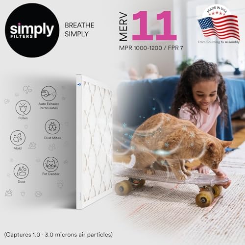 Simply 16x20x1 Air Filter, Merv 11, 6 Pack, For Home AC Furnace & HVAC (Actual Size 15.75"x19.75"x0.75") DUST, Pet, & Allergy Control: : Tools & Home Improvement - Image 2