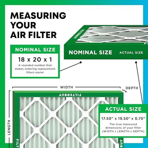 Filterbuy 18x20x1 Air Filter MERV 11 Superior Pet & Allergy Defense (4-Pack), Electrostatic Pleated HVAC AC Furnace Filters Replacement (Actual Size 17.50 x 19.50 x 0.75) - Replacement Furnace Filters - - Image 2