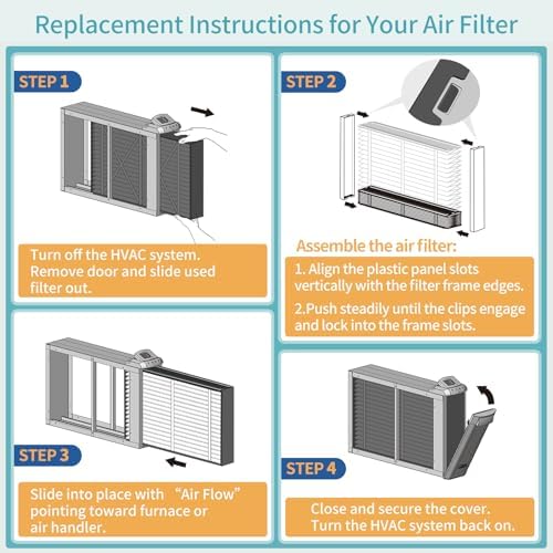 2-Pack 20x20x4 Replacement Air Filter for Honeywell FC100A1011, Lennox X0585 MERV 13 Allergy & Dust Defense, Pleated HVAC AC Furnace Filters(Actual Size 19.94 x 19.75 x 4.38 Inches) - - Image 5