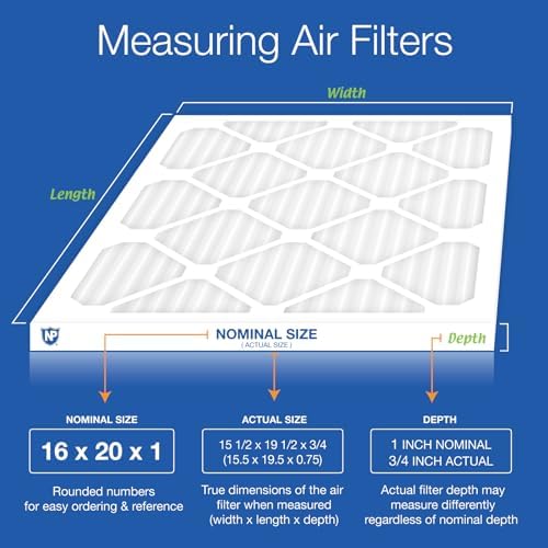 Nordic Pure 16x20x1 (15 1/2 x 19 1/2 x 3/4) Pleated MERV 12 Air Filters 6 Pack - Replacement Furnace Filters - - Image 2