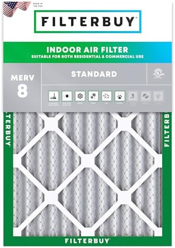 Filterbuy 18x20x2 Air Filter MERV 8 Essential Dust & Allergy Defense (3-Pack), Electrostatic Pleated HVAC AC Furnace Filters Replacement (Actual Size: 17.50 x 19.50 x 1.75) : Home & Kitchen