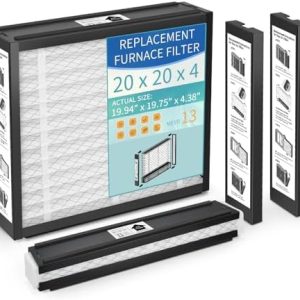 2-Pack 20x20x4 Replacement Air Filter for Honeywell FC100A1011, Lennox X0585 MERV 13 Allergy & Dust Defense, Pleated HVAC AC Furnace Filters(Actual Size 19.94 x 19.75 x 4.38 Inches) -